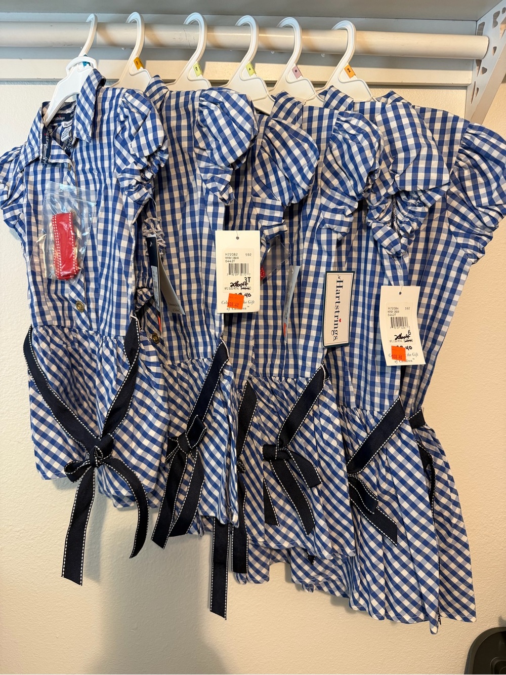 NWT Hartstrings Blue Gingham Dress Bloomers Set | CHOOSE SIZE